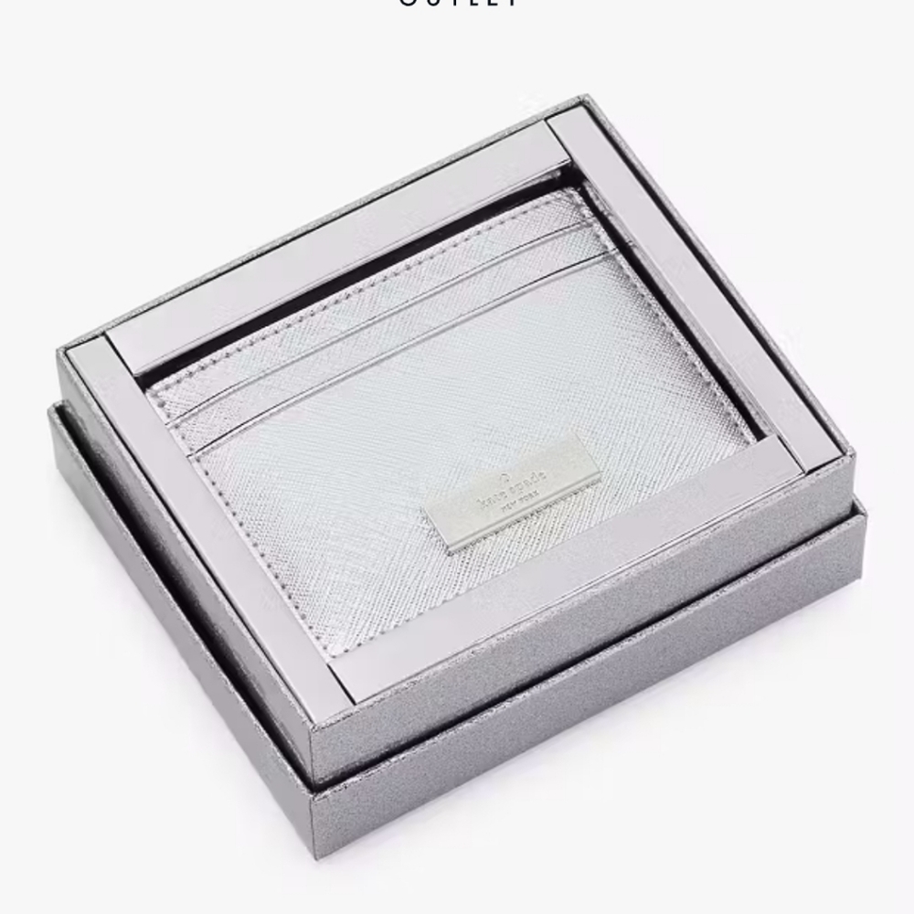 NWT Kate Spade Kenzie Boxed Metallic Small Cardholder